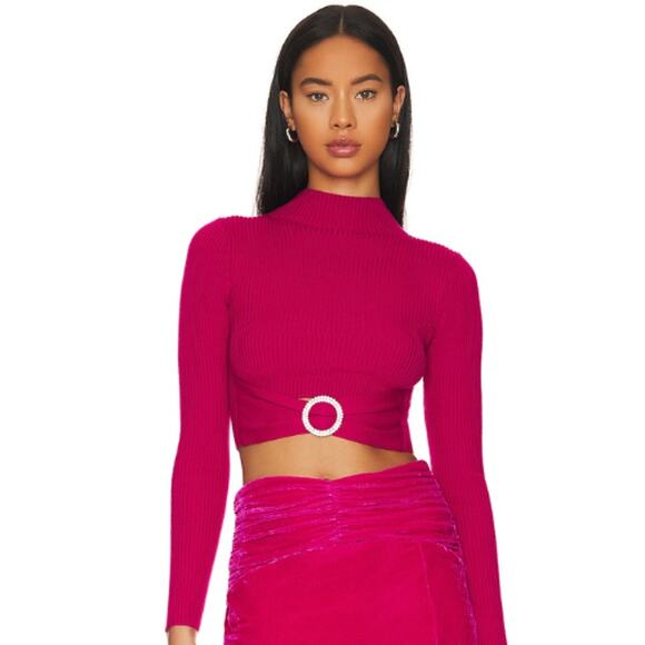 Lovers and Friends Odilia Turtleneck Knit Top in Magenta NWOT Size Small - Picture 1 of 3